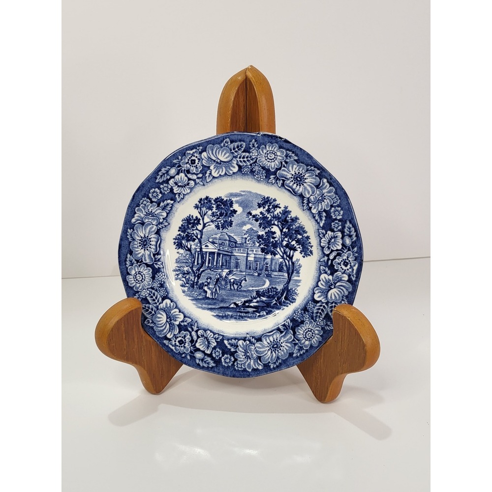 Liberty Blue Monticello Bread Butter Plate Staffordshire Ironstone England 6 in